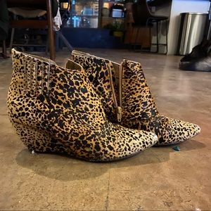 Cheetah print booties